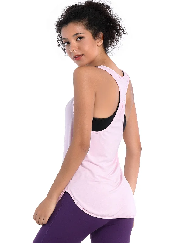 Loose Fit Racerback Tank Top lightpink