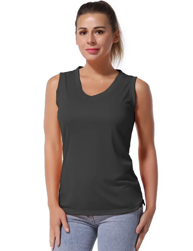 V Neck Sleeveless Athletic Shirts shadowcharcoal