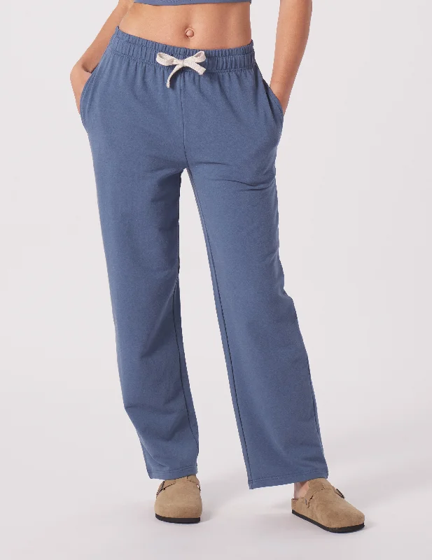 Straight Leg Sweatpant: Washed Blue