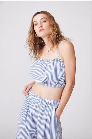 Stripe Poplin Bralette Top