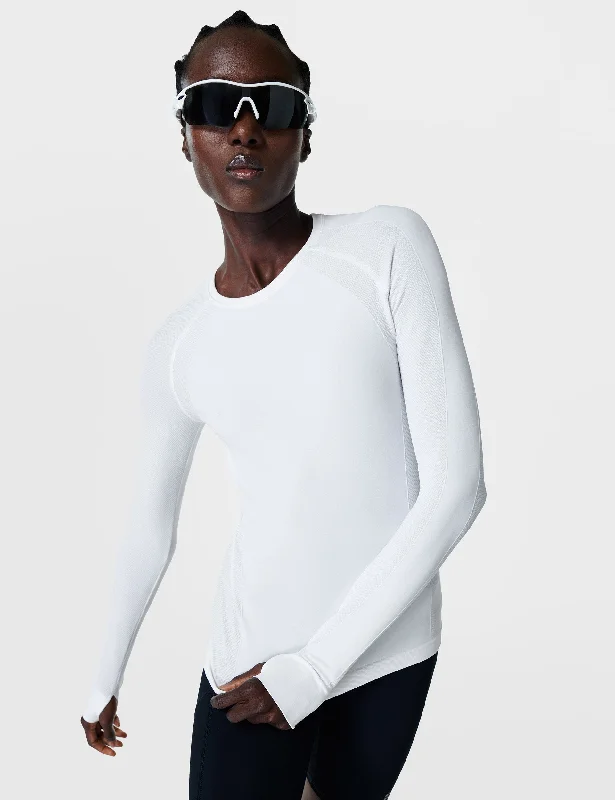 Athlete Seamless Workout Long Sleeve Top - White