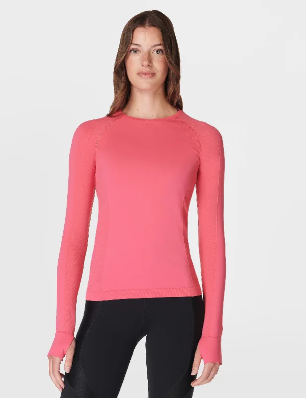 Athlete Seamless Gym Long Sleeve Top - Sweet Pink