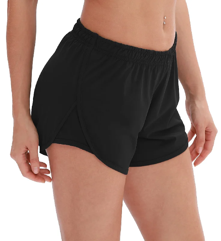 icyzone Workout Shorts Built-in Brief - Women's Gym Exercise Athletic Running Yoga Shorts