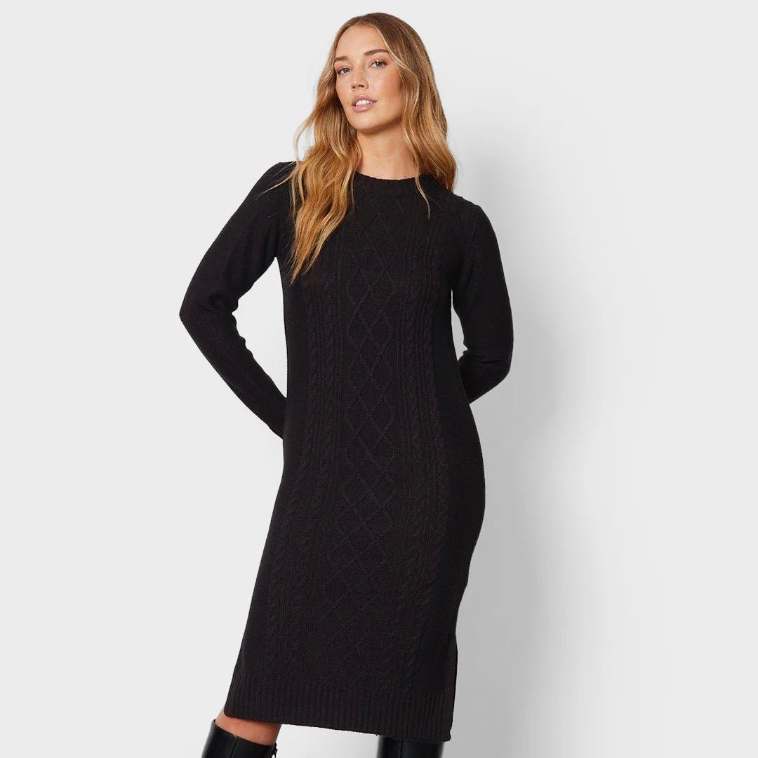 Threadbare Ladies Cable Knit Midi Dress