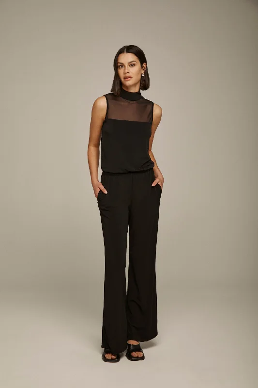 Mesh Turtleneck Jumpsuit