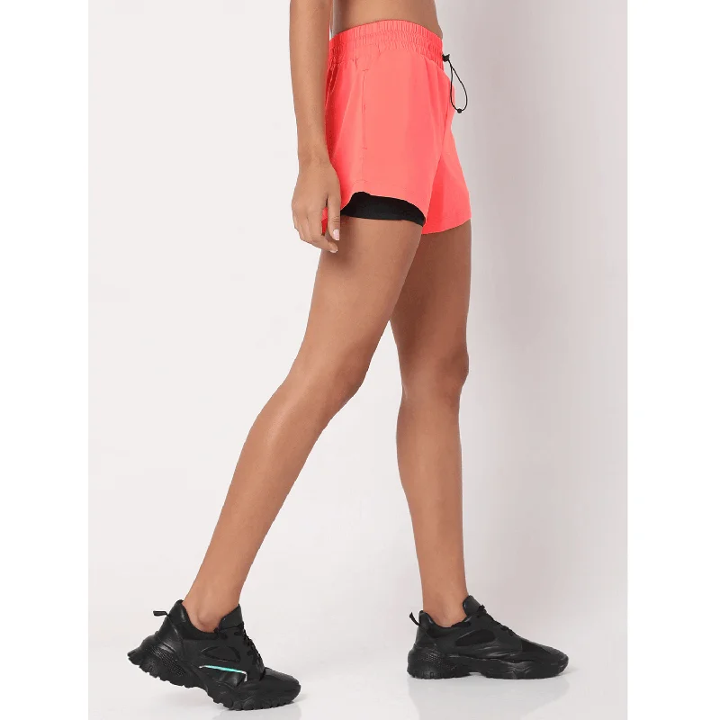 Racer Shorts Fiery Coral Black