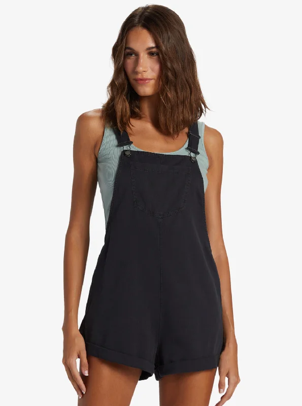 Silver Sky Set Short Overalls - Anthracite