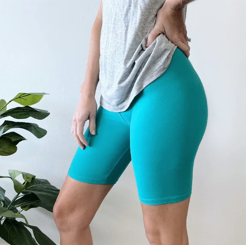 Teal • Brushed Biker Shorts