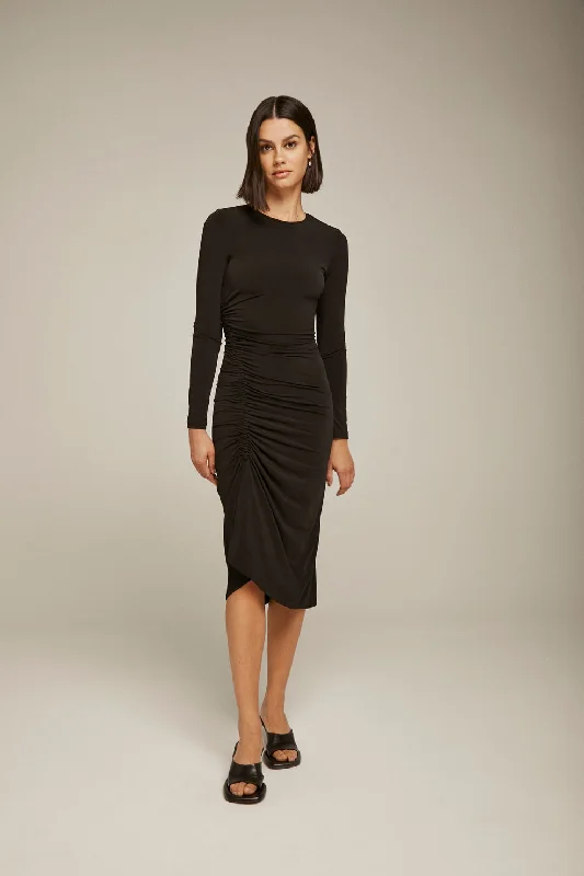 Twist Front Ruched Dress