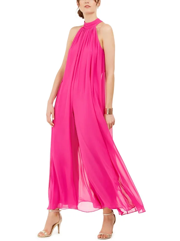 Womens Chiffon Halter Jumpsuit